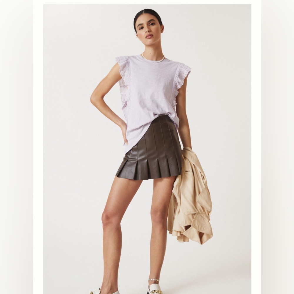 Anthropologie Lavender Ruffle Sleeve Tunic - Picture 4 of 4